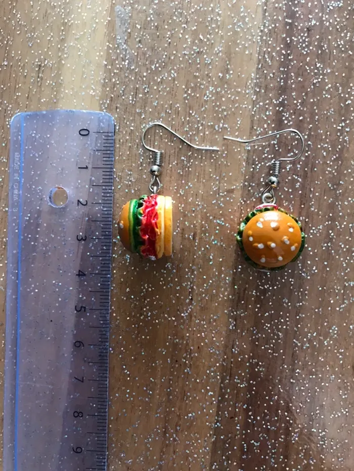 Boucles d’oreilles hamburgers - photo numéro 2