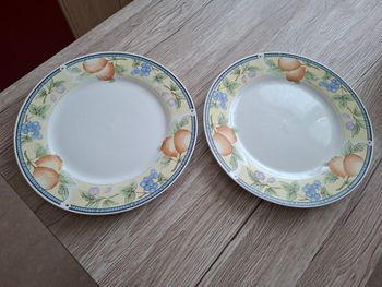 Lot 2 assiettes à motifs