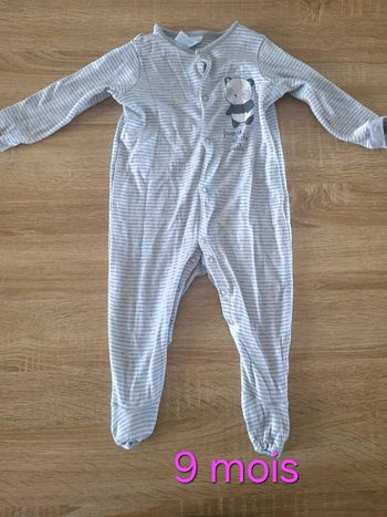 Pyjama gris panda 9 mois