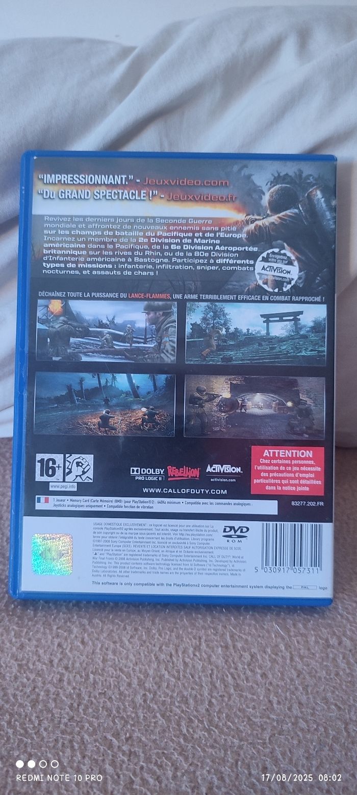 Call of duty world at war final fronts PS2 - photo numéro 2