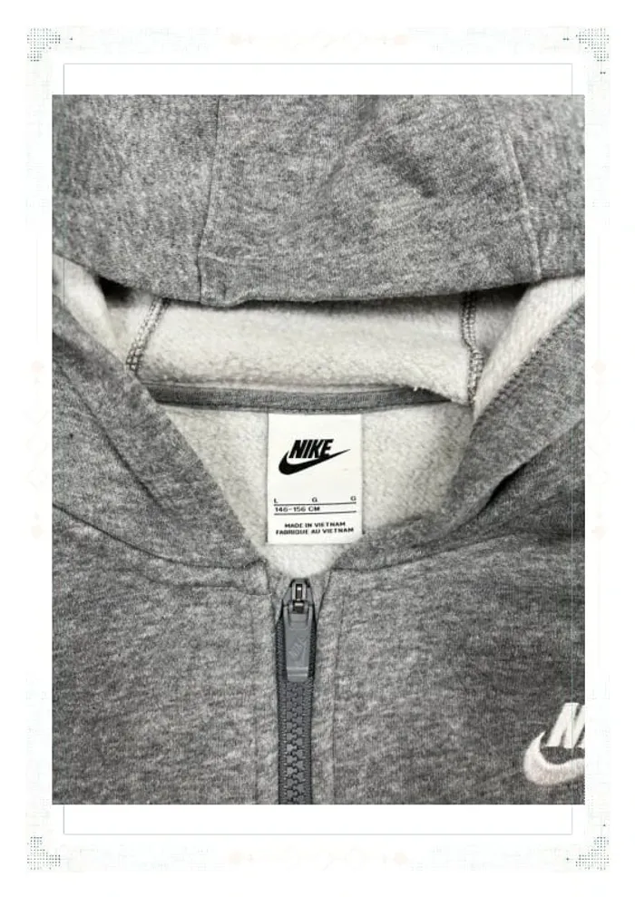 Nike veste à capuche grise enfant fille taille 12 ans 100% coton - photo numéro 4