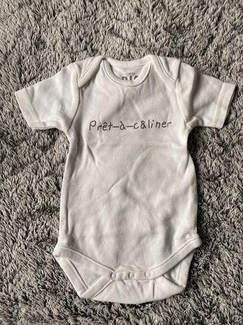 Bodie en coton bio blanc Neuf - 1 mois