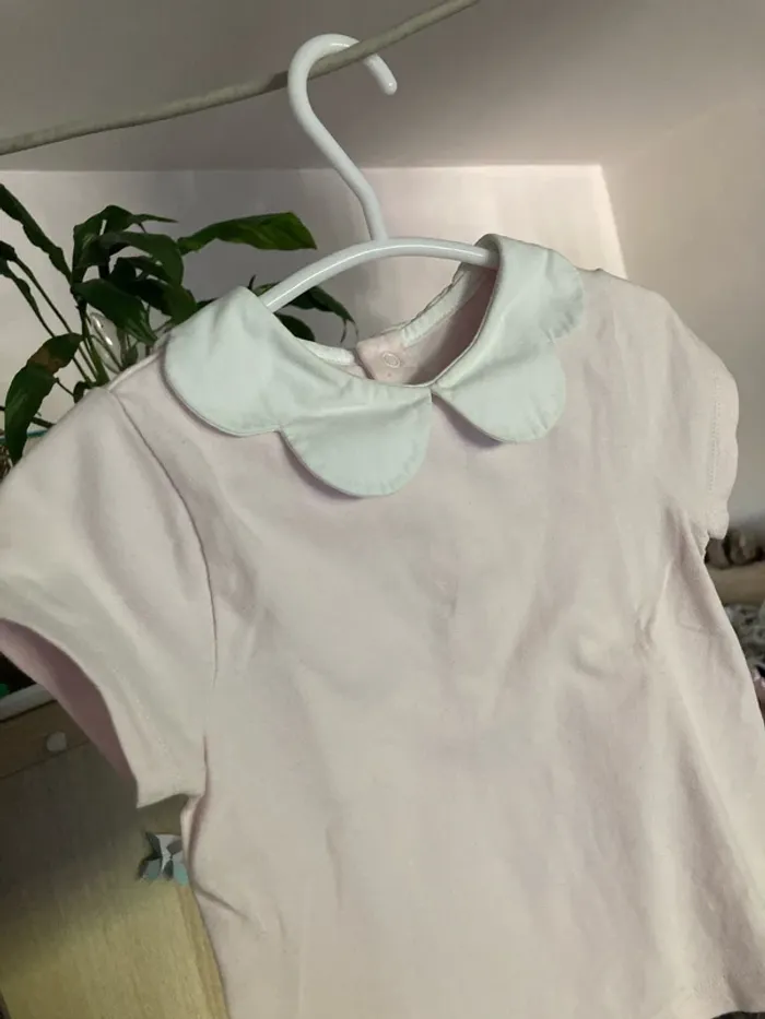 T-shirt col fleurs Jacadi, 3 ans - photo numéro 2