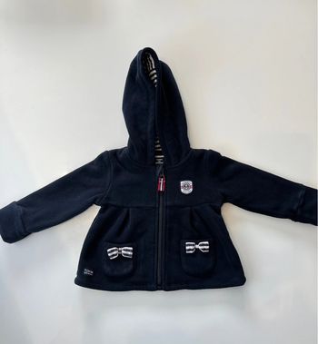 Manteau/veste en tissus chaud Terre de marins, intérieur polaire bleu marine en taille 9 mois