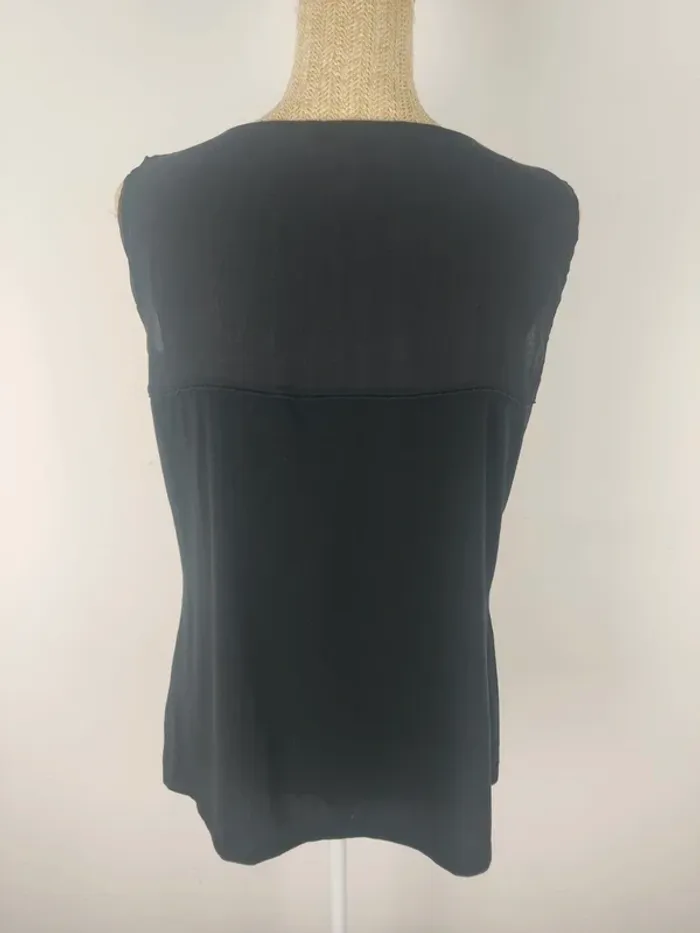 Blouse sans manches bi-matière noire taille XL Max Mara - photo numéro 2