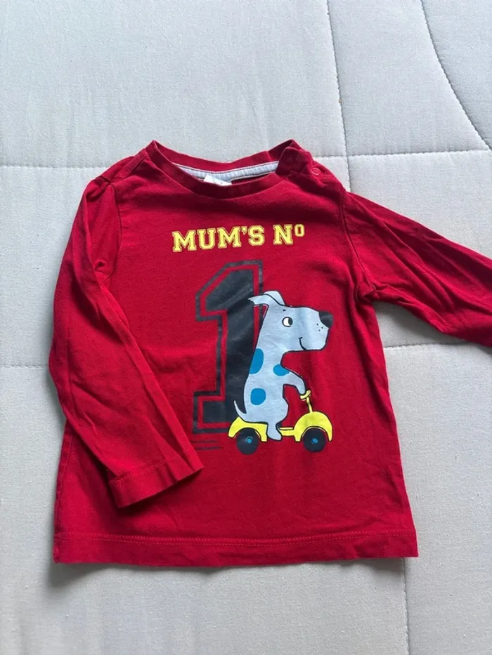 2 t-shirts manches longues 2ans - photo numéro 3