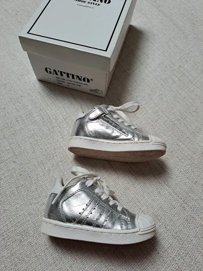 Chaussures en cuir argenté Gattino 21 - photo numéro 3