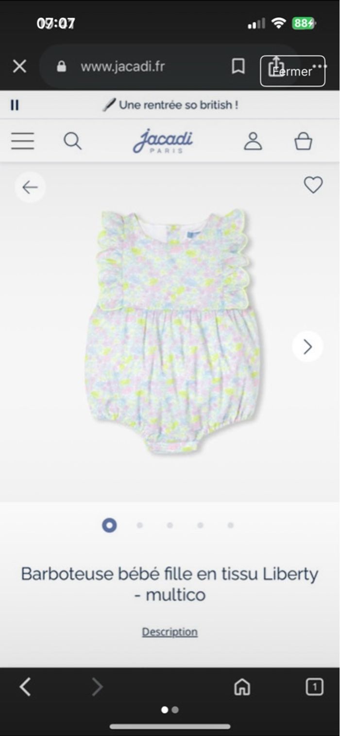 Barboteuse jacadi 3mois