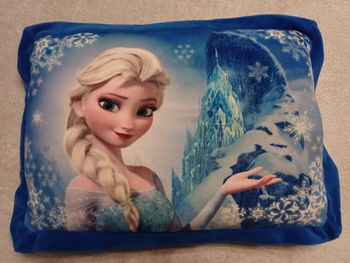 Coussin Disney Frozen bleu (réf perso G-Q42)(familleac72)
