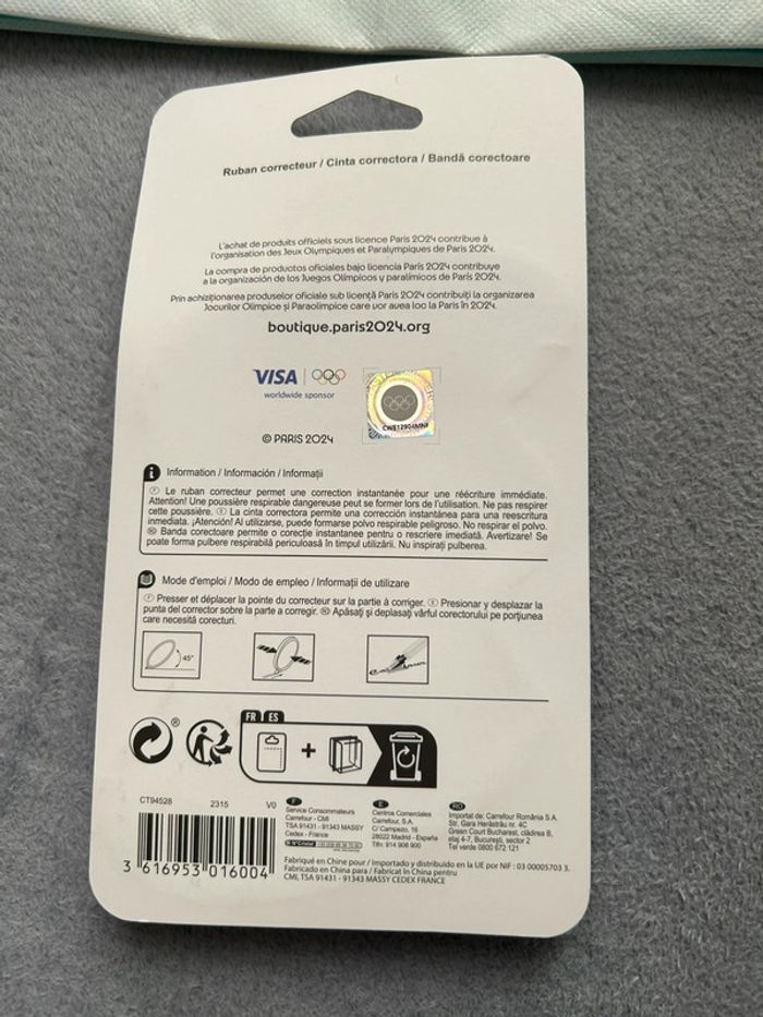 Lot « Paris 2024 » jeux olympiques 3 rubans correcteur et un sac tissus bag neufs - photo numéro 4