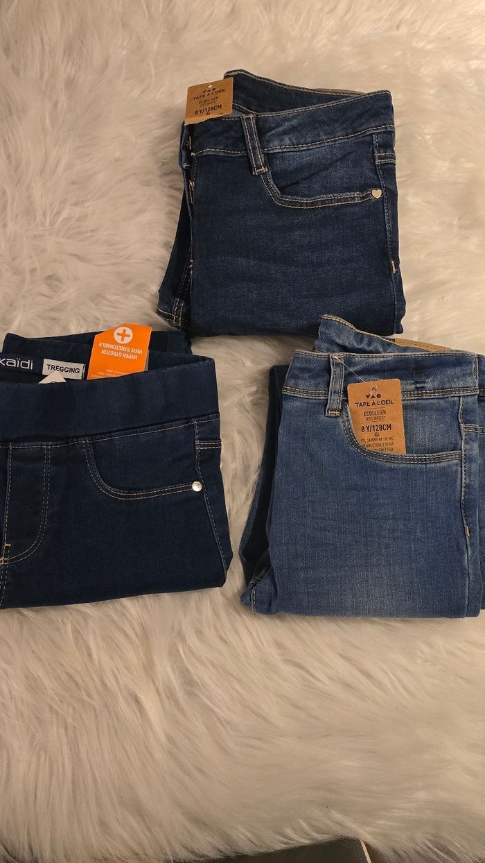(Neufs non portés)🏷🏷🏷🥰⚘️ lot jeans skinny et tregging 8ans fille 🥰⚘️