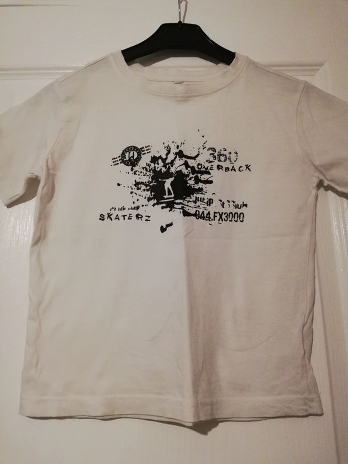 Tee-shirt blanc skate 8 ans
