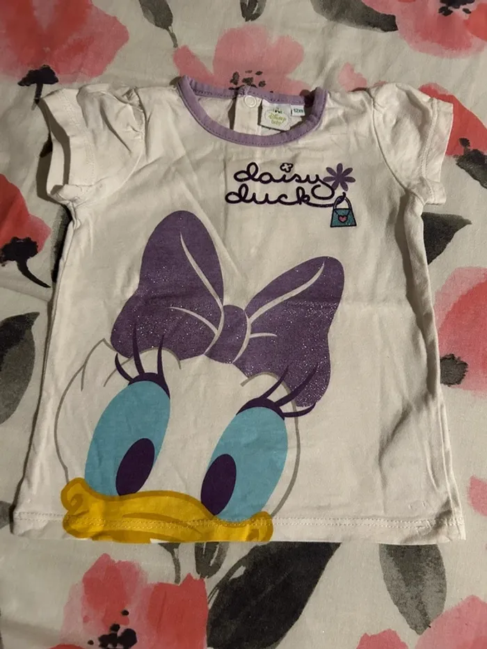 Tee shirt daisy paillettes