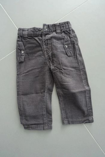 Pantalon marron Velours cotelé Grain de blé 12 mois 74 cm