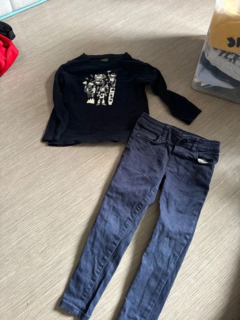 Jeans 3/4 ans skinny Tee shirt manche longue kiabi 4 ans