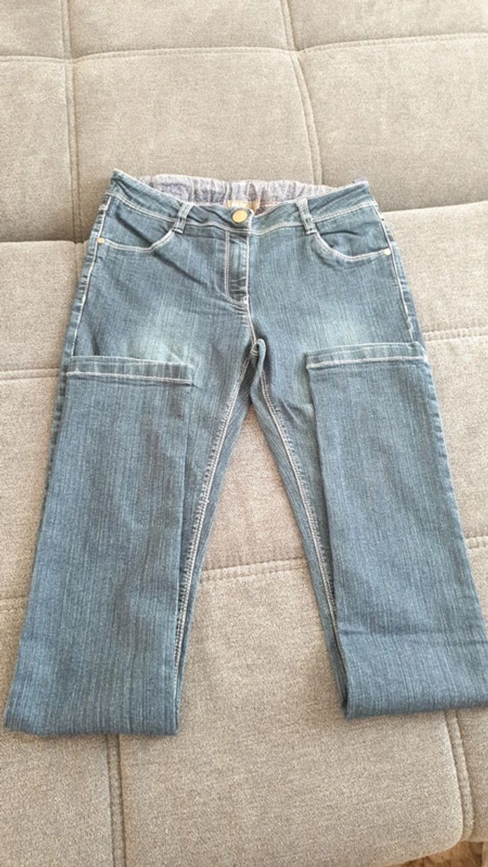 Jeans slim fille bleu brut marque orchestra taille 14 ans - photo numéro 3