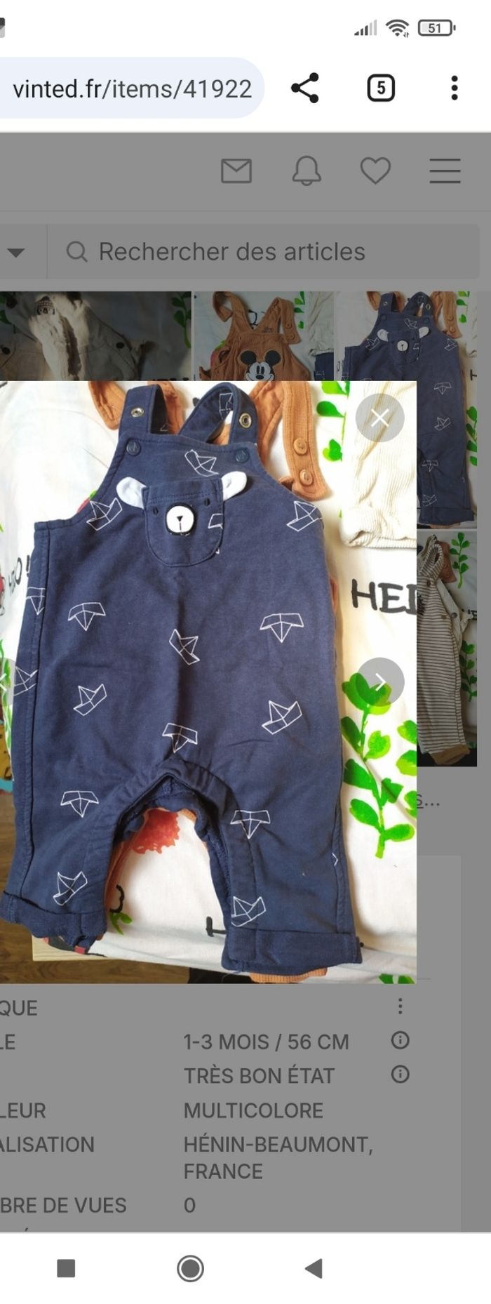 Lot 4 salopettes hiver 3 mois - photo numéro 4