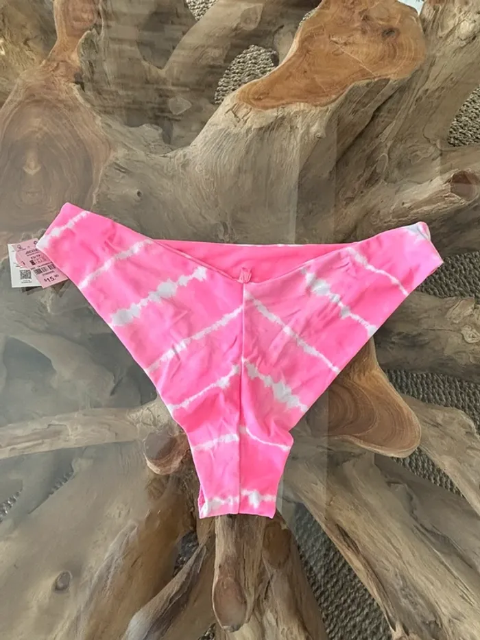 Bas de maillot de bain Ardene rose blanc échancré - photo numéro 2