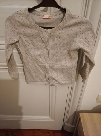 Cardigan dpam gris clair et rose