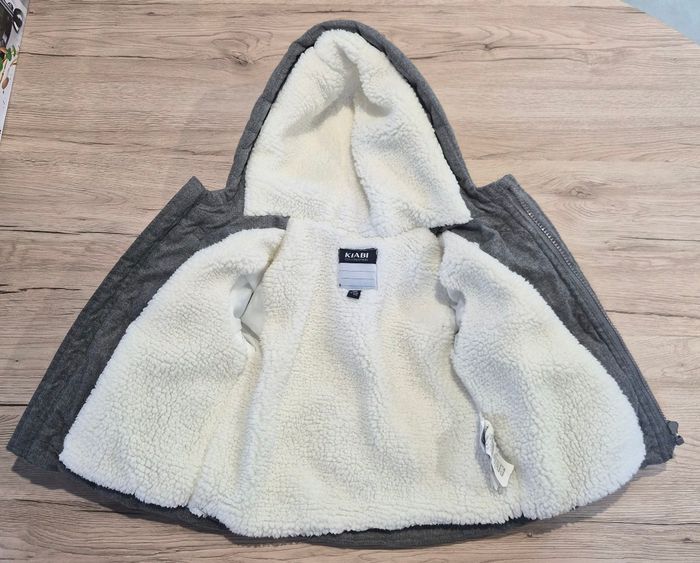 Manteau fourré gris a capuche, Kiabi, 12 mois - photo numéro 6