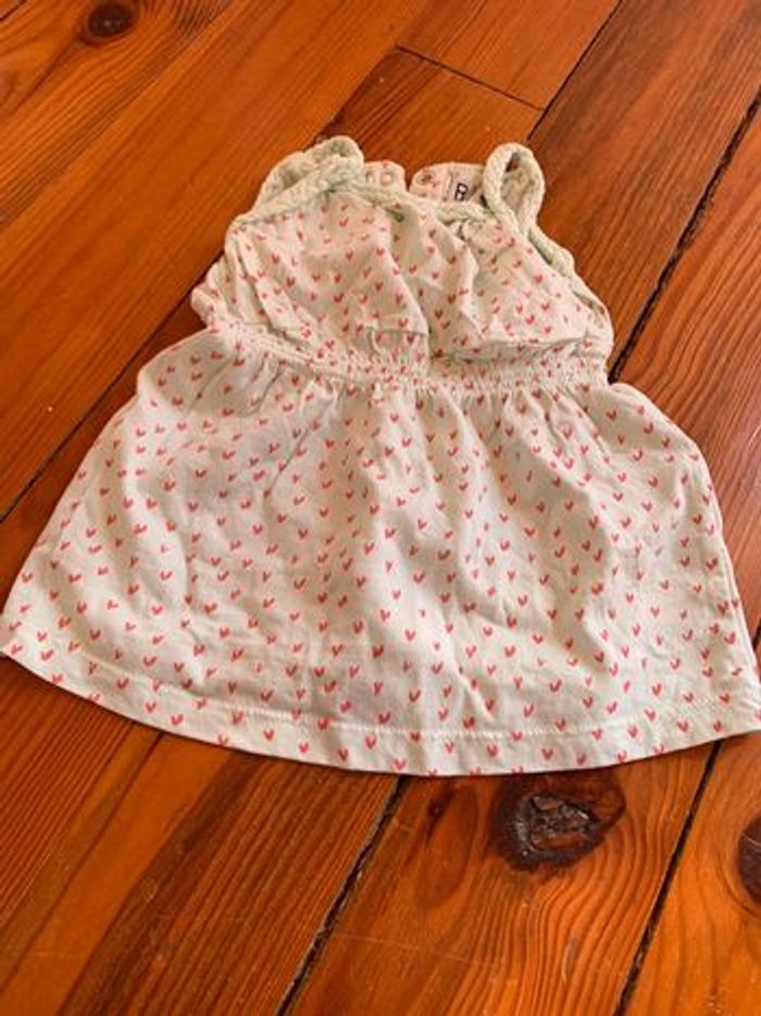 Robe vert cœur rose bébé