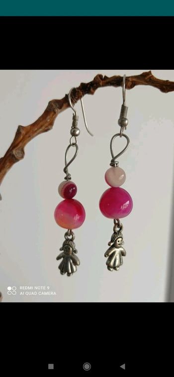 Boucles d'oreilles Agathe teintée rose