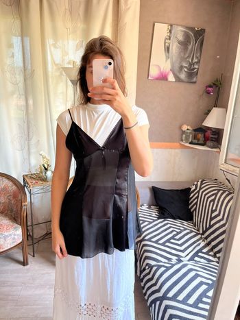 Top satin coquette vintage bohème champêtre