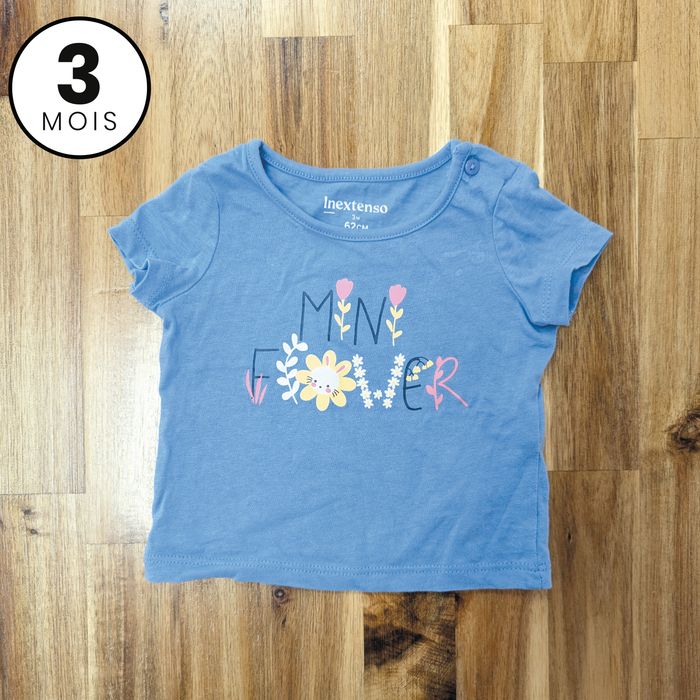T-shirt manches courtes bleu 3 mois
