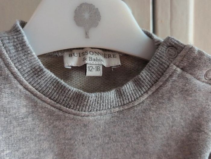 BB sweat ras de cou gris bébé 12/18 mois - photo numéro 5