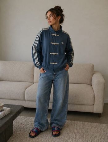 Veste adidas chinoise bleu taille S