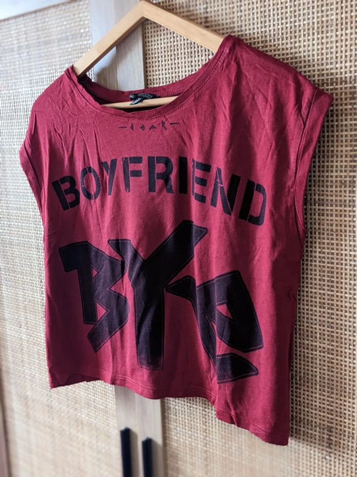 T-shirt Bershka (bordeaux), S / 36 / 8 - photo numéro 2