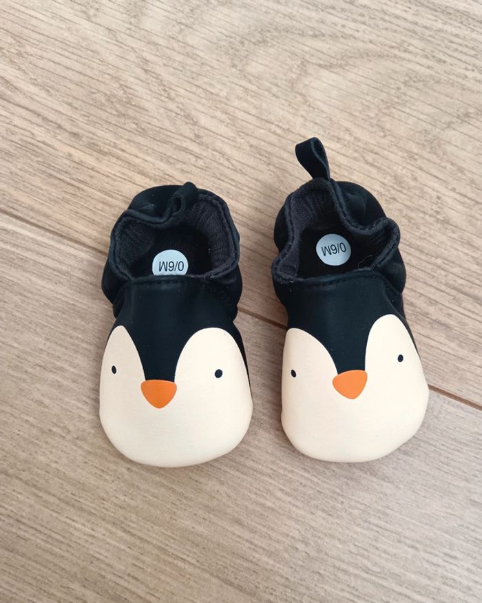 Chaussons pingouins mixtes bébé 0/6 mois