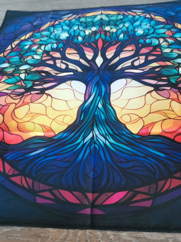 Nappe de tarot ou divinatoire arbre de vie multicolore - photo numéro 2