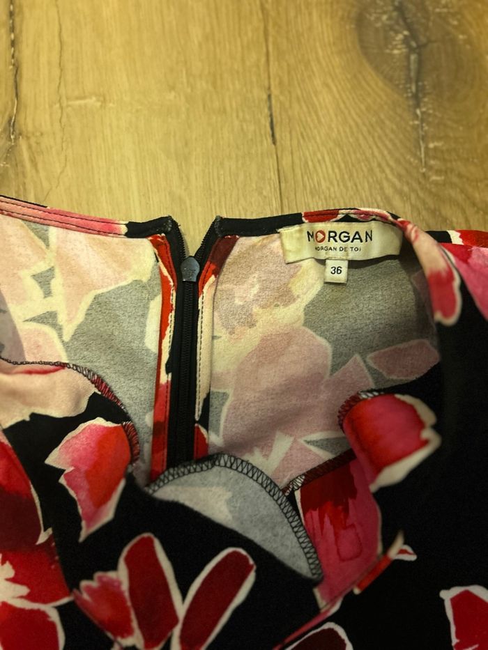 Robe morgan taille 36 à motifs fleurs rose et rouge - photo numéro 8