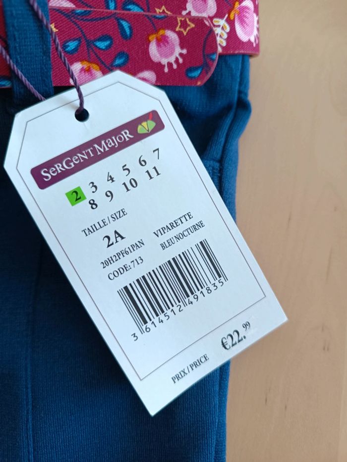 Jean jegging bleu 92cm sergent major neuf - photo numéro 3