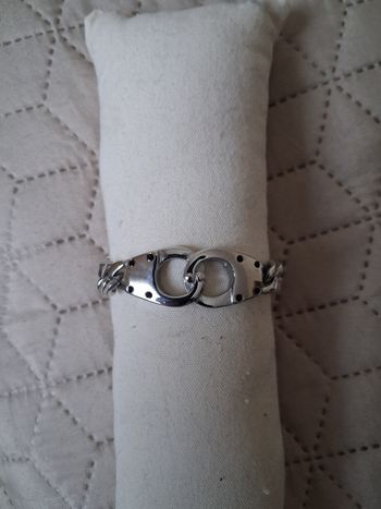 Élégant bracelet menotte homme acier inoxydable