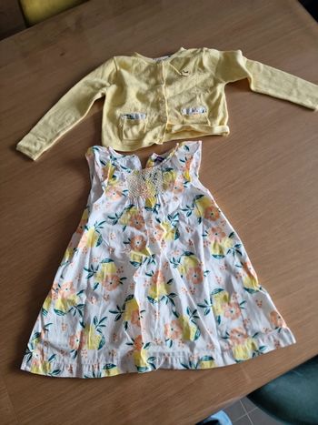 Robe citron et son gilet sergent major 2 ans 92cm