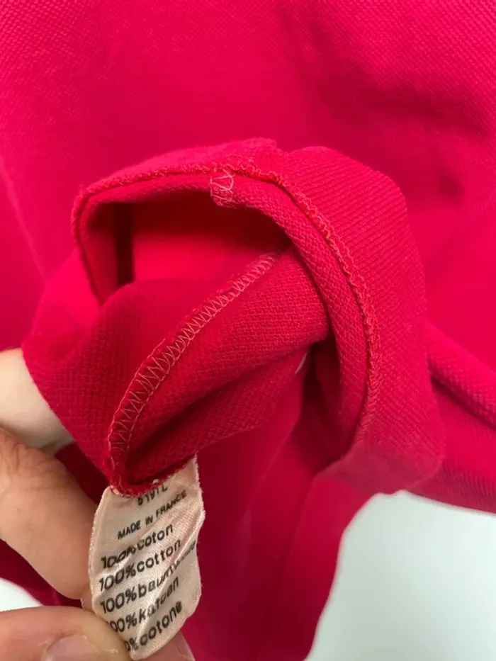 Polo framboise Lacoste vintage manches courtes taille 5 homme Made in France 🇫🇷 - photo numéro 7
