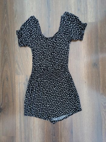 Combishort fleuri fille 10 ans Gémo noire