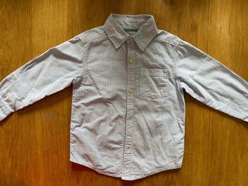 Chemise blanche et bleue à rayures 3 ans