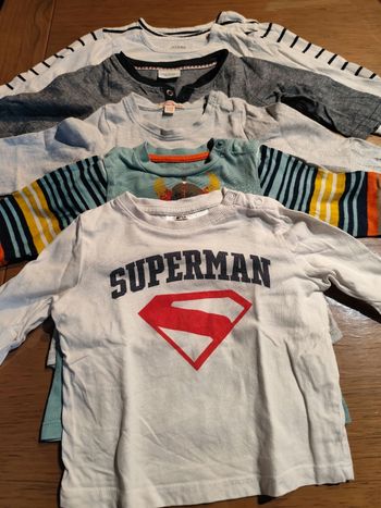 Lot de 6 t-shirts manches longues garçon taille 9 mois