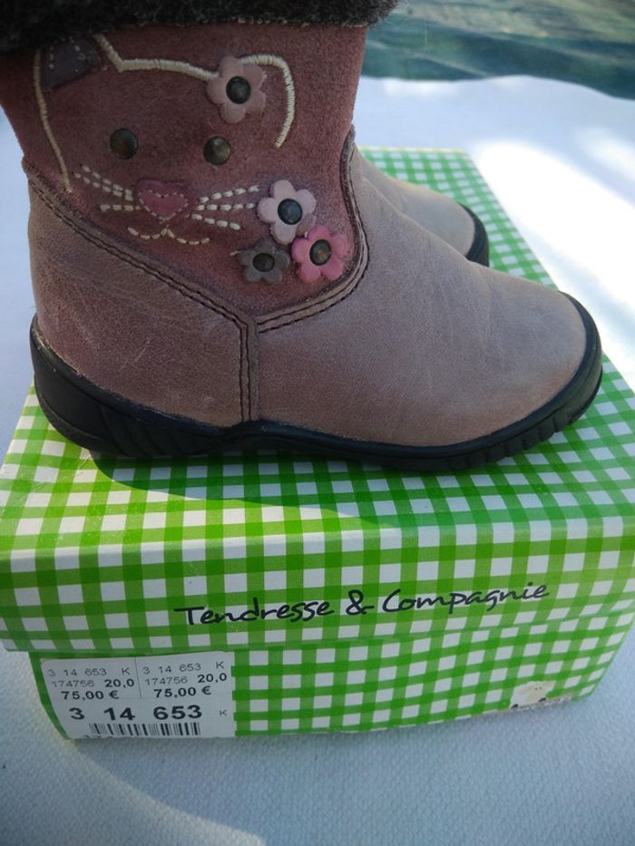 Bottes en cuir rose vieilli P. 21 - photo numéro 3