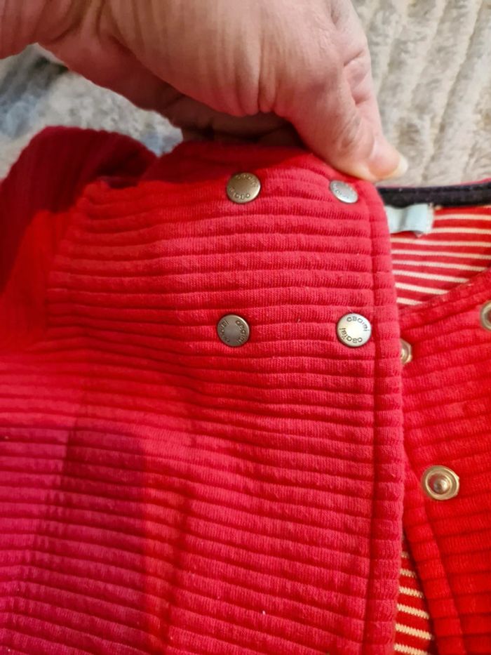 Ensemble gilet et salopette Obaïbi 6 mois rouge - photo numéro 10