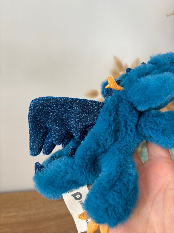 Doudou dragon bleu brillant - photo numéro 8