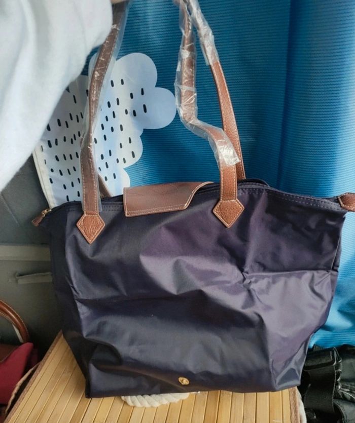 Grand sac à main étanche, pliable violet - photo numéro 3