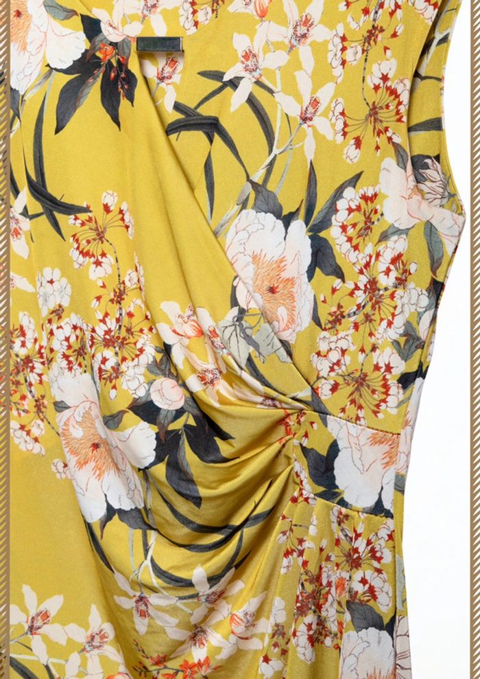 Robe jaune à fleurs Jacqueline Riu – Taille 38 ( - photo numéro 6