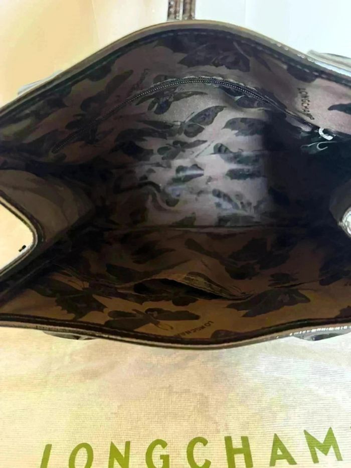 Magnifique Sac à Main Longchamp Le Roseau en Cuir Verni Noir - État Impeccable ! - photo numéro 7