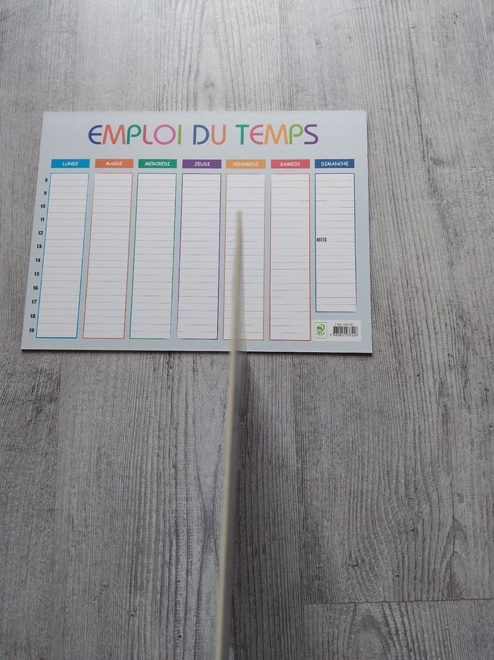 Lot de 2 emploi du temps cartonnés - photo numéro 2