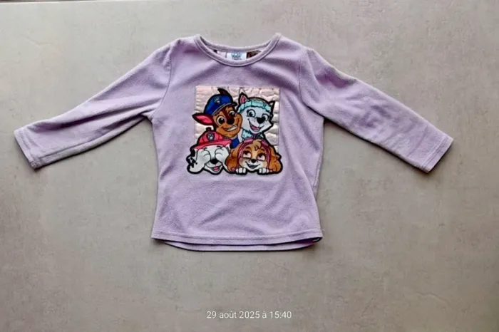 Pyjama 2 pièces Pat patrouille fille - 2/3 ans - photo numéro 2