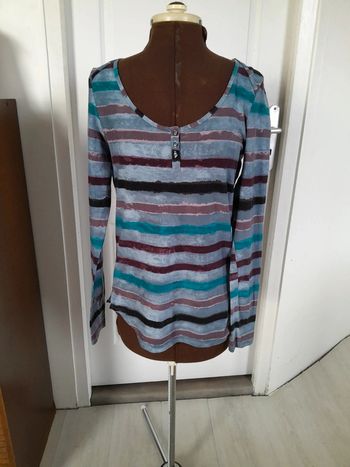 Beau tee shirt long rayé manche longue one step